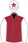 Maroon, white sleeves, white cap, maroon star