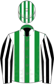 Green and white stripes, black and white striped sleeves