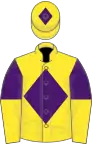 Yellow, Purple diamond, Purple and Yellow halved sleeves, Yellow cap, Purple diamond