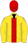 Yellow, red stripe and cap