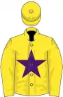 Yellow, purple star, yellow cap
