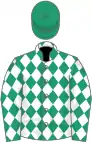 Emerald green and white diamonds, emerald green cap