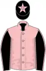 Pink, black sleeves, pink seams, black cap, pink star