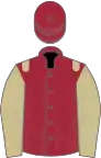 Maroon, beige epaulets and sleeves