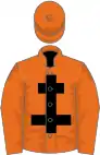 Orange, black cross of lorraine