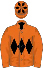 Orange, black triple diamond, orange cap, black diamonds