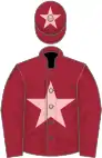 Maroon, pink star and star on cap