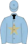Light blue, beige star