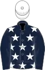 Dark blue, white stars on body, white cap