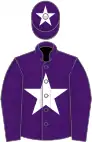 Purple, white star and star on cap