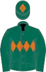 DARK GREEN, orange triple diamond, dark green cap, orange diamond