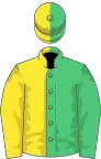 Emerald green and yellow (halved)