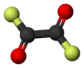 Ball-and-stick model of oxalyl fluoride