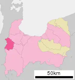 Location of Oyabe in Toyama Prefecture