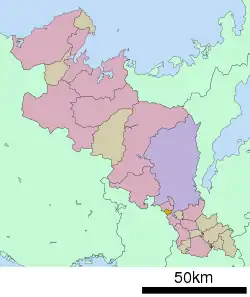Location of Ōyamazaki in Kyoto Prefecture
