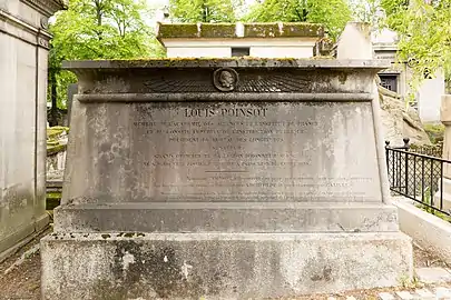 Grave of Louis Poinsot, Père-Lachaise Cemetery, Paris, by David d'Angers, mid-19th century
