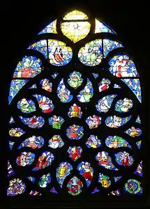 Rose window of the Pentecost, south transept, by Jean Chastellain&nbsp;[fr] (16th c.)