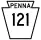 Pennsylvania Route 121 marker