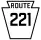 Pennsylvania Route 221 marker