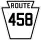 Pennsylvania Route 458 marker