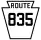 Pennsylvania Route 835 marker