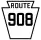 Pennsylvania Route 908 marker