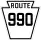 Pennsylvania Route 990 marker