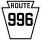 Pennsylvania Route 996 marker