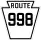 Pennsylvania Route 998 marker