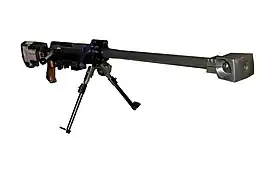 The prominent muzzle brake of the PGM Hécate II