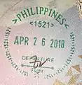 Exit stamp in a Philippine Passport