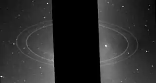 Voyager 2 showing Neptune's full ring system with the highest sensitivity