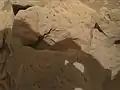 "Burwash" rock on Mars – as viewed by the MAHLI camera on the Curiosity rover (October 29, 2012).