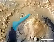 Ancient Lake on Aeolis Palus in Gale Crater - possible size (December 9, 2013).