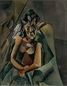 1909, Femme assise (Sitzende Frau), oil on canvas, 100 × 80&nbsp;cm (39 x 31 in), Staatliche Museen, Neue Nationalgalerie, Berlin