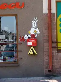 Koziołek Matołek on a post box