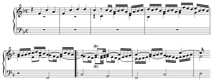 First bars of Wie schön leuchtet der Morgenstern.