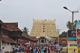 Padmanabhaswamy Temple (Thiruvananthapuram, Kerala); local Dravidian worship site possibly as early as the 4th century AD, Vaishnavite worship site by the 8th century AD, with its gopuram built by the 16th century AD