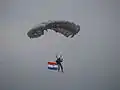 Parachute jump on the day of the Armed Forces