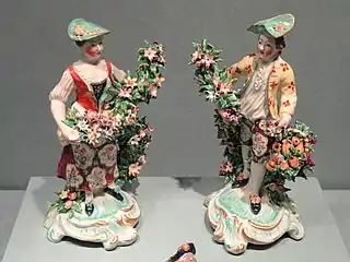 Shepherdess and shepherd, Bow porcelain factory, c. 1765–70