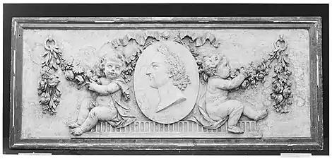 Louis XVI style cartouche with festoons, based on a Greco-Roman came, circa 1770, Metropolitan Museum of Art
