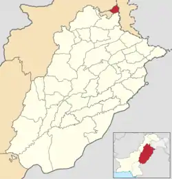 Map of Punjab with Murree District highlighted