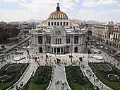 The late neoclassical Palacio de Bellas Artes in the capital of Mexico City