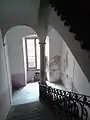 Staircase with marble columns