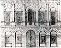 Palazzo facade drawn by Andrea Palladio, purchased in Italy by Inigo Jones. Burlington purchased it from the heirs of Jones' pupil John Webb and adapted it for the London house of General Wade. Note the Palladian window.