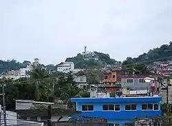 Overview of Papantla with the Monument to the Volador in the background