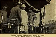 United States President, Theodore Roosevelt wearing a Panama hat in his visit to the Panama Canal.