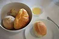 Pandesal (lower right) for breakfast