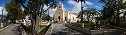 Panoramic view of Parque del Carmen. This landscaping was executed in 1952, 3, out of the 4 monuments in the park can be spot, including the Tamarind of foundation. Carmen church is one of the oldest ones in the city.