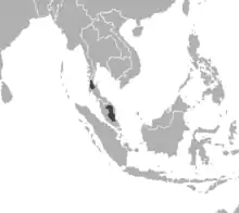 Range of the Malayan tiger
